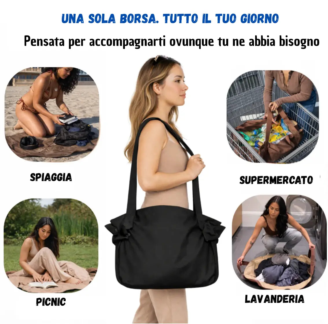 VALIABAG.IT™ ToteBag Convertibile 2-in-1: Organizzazione Efficiente per una Vita Senza Caos.